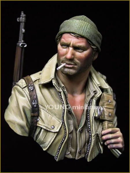 1/10 US Paratrooper WWII 17th Airbone Division Resin Figure Bust GK Military theme of World War II Uncoated No colour