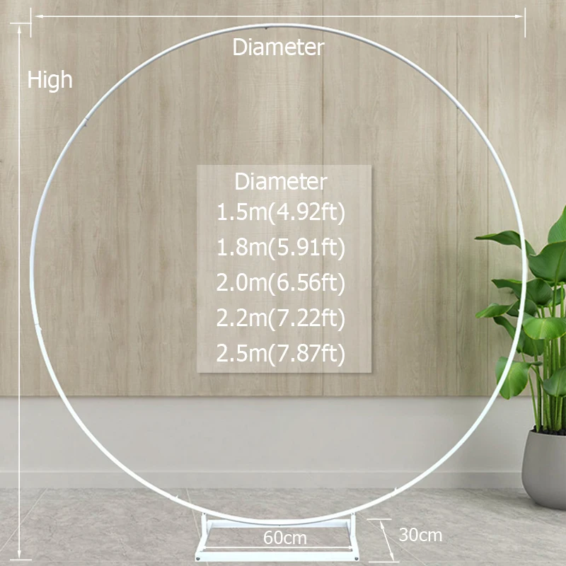 라운드 배경 스탠드 금속 원형 웨딩 풍선 아치 프레임, 결혼식 생일 파티 졸업 사진 배경 장식