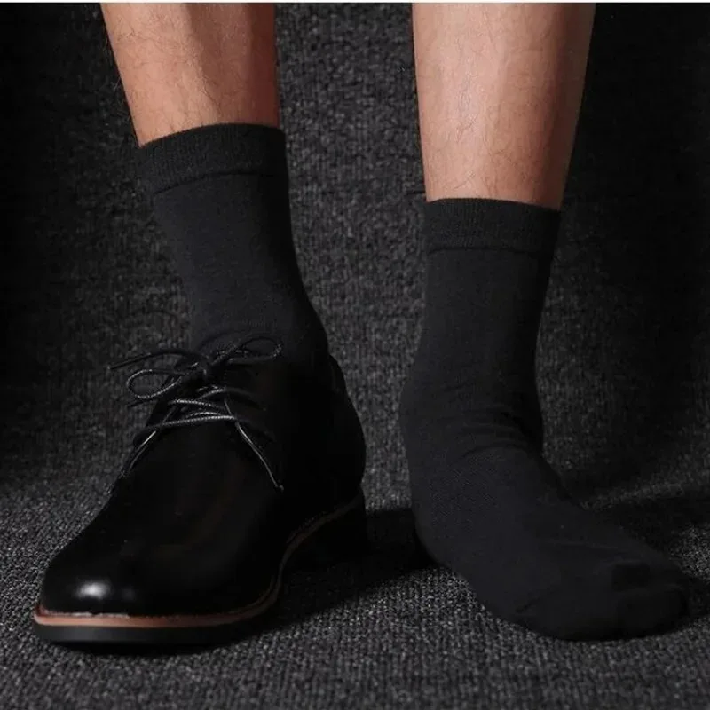 HSS 10Pairs Men‘s Socks Cotton Casual Business Middle Black Breathable Male Crew Socks Summer Winter Dress Gifts Socks Size38-45