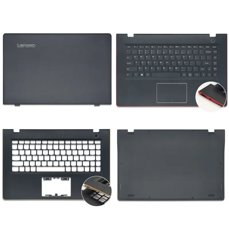 Novo para lenovo ideapad 700s-14 700s-14isk portátil lcd voltar capa palmrest com teclado superior inferior caso vermelho quadro de ouro