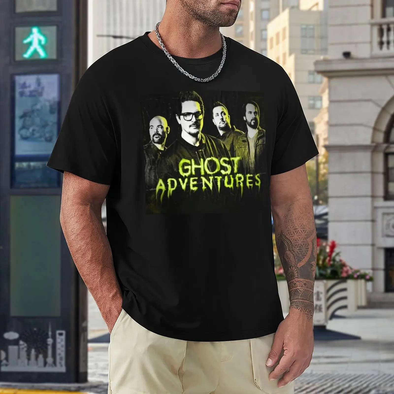 Ghost adventure toxic yellow goo T-Shirt T-shirt short summer clothes plain t-shirt mens tall t shirts