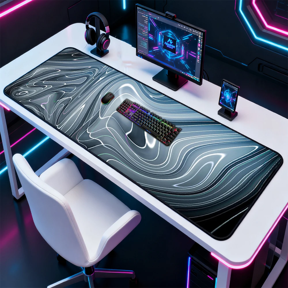 Liquid Swirl Keyboard Mat Large Gaming Deskmat Abstract XXXL 140x60 Mousepad Playmat Keyboard Mat Nonslip Desk Accessories