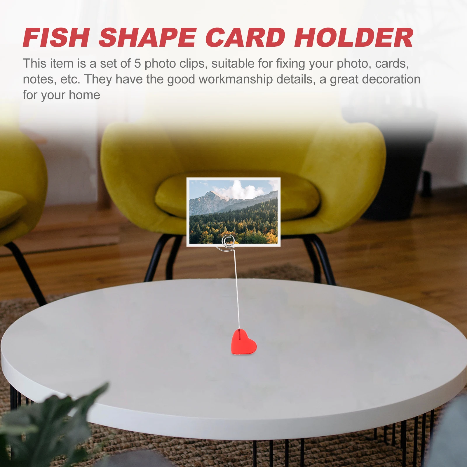 

5 Pcs Love Note Holder Desk Memo Clip Clips Message Resin Place Card Holders Cute Desktop Decoration Child