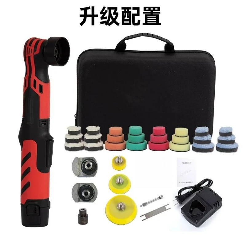12V Cordless Portable Mini Car Polisher Waxer DA/RO 6-Speed 1/2/3inch 30Pcs Scratch Repair Tool