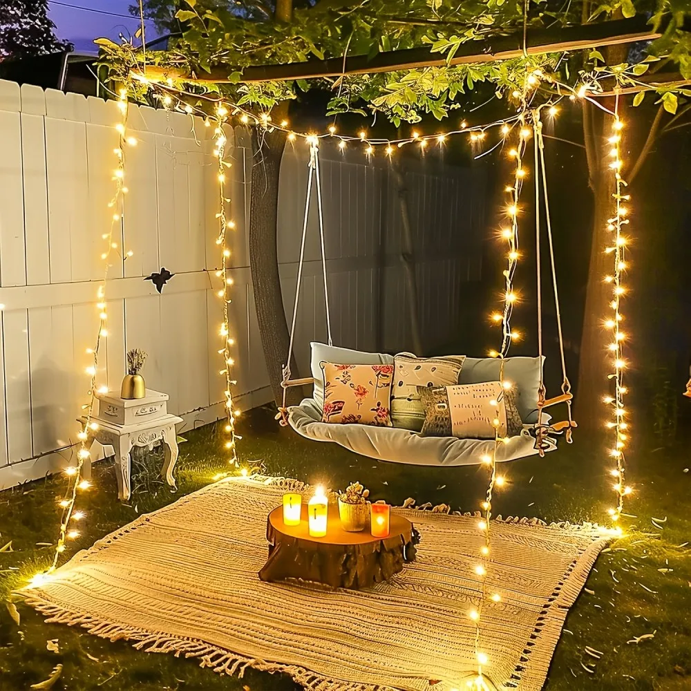 

1PC 10M100LED USB Powered 8 Modes LED Fairy Lights Warm White String Lights for Christmas Indoor Wedding Bedroom Party Decor
