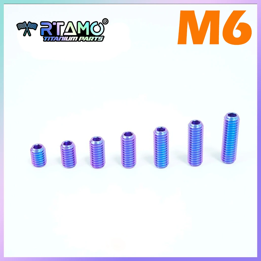 RTAMO Titanium Set Screw M6X6-20mm Headless Hexagon Socket Grub Screw With Hex Keys for Brembo CNC Pump Frando 9NB