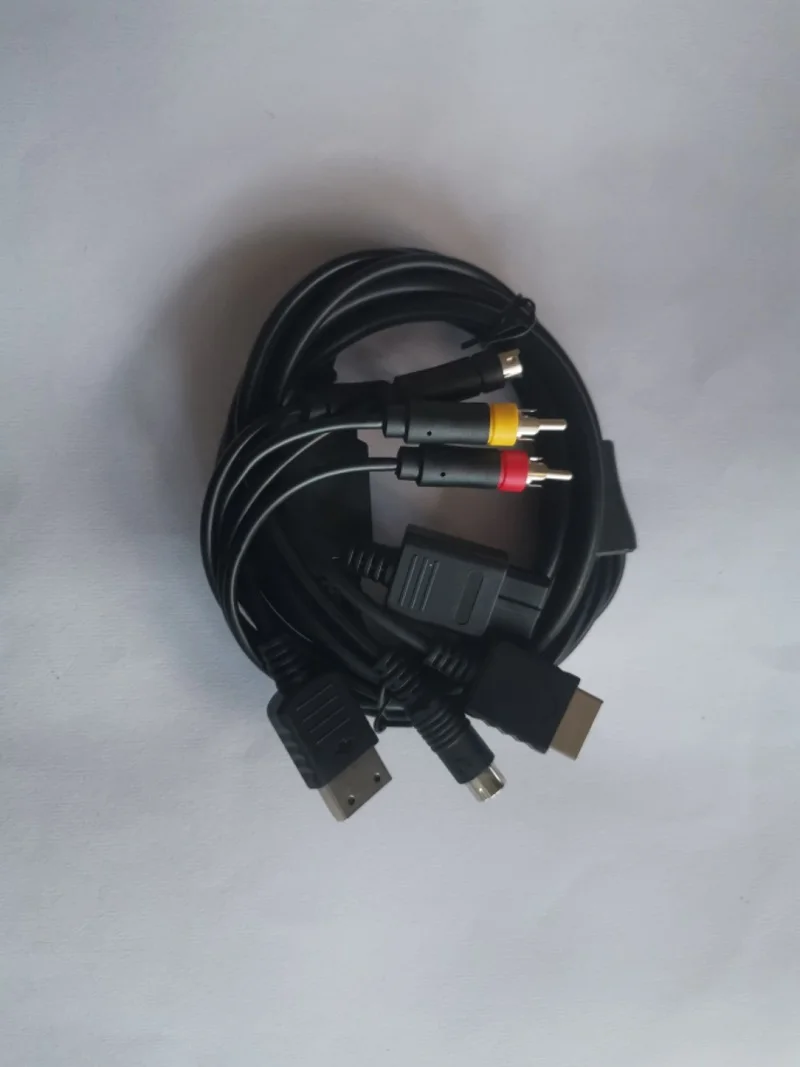 Câble multi-en-1 AV s-vidéo pour Console de jeu Sega Saturn SS DC PS1 PS2 SNES SFC N64 NGC, 50 pièces