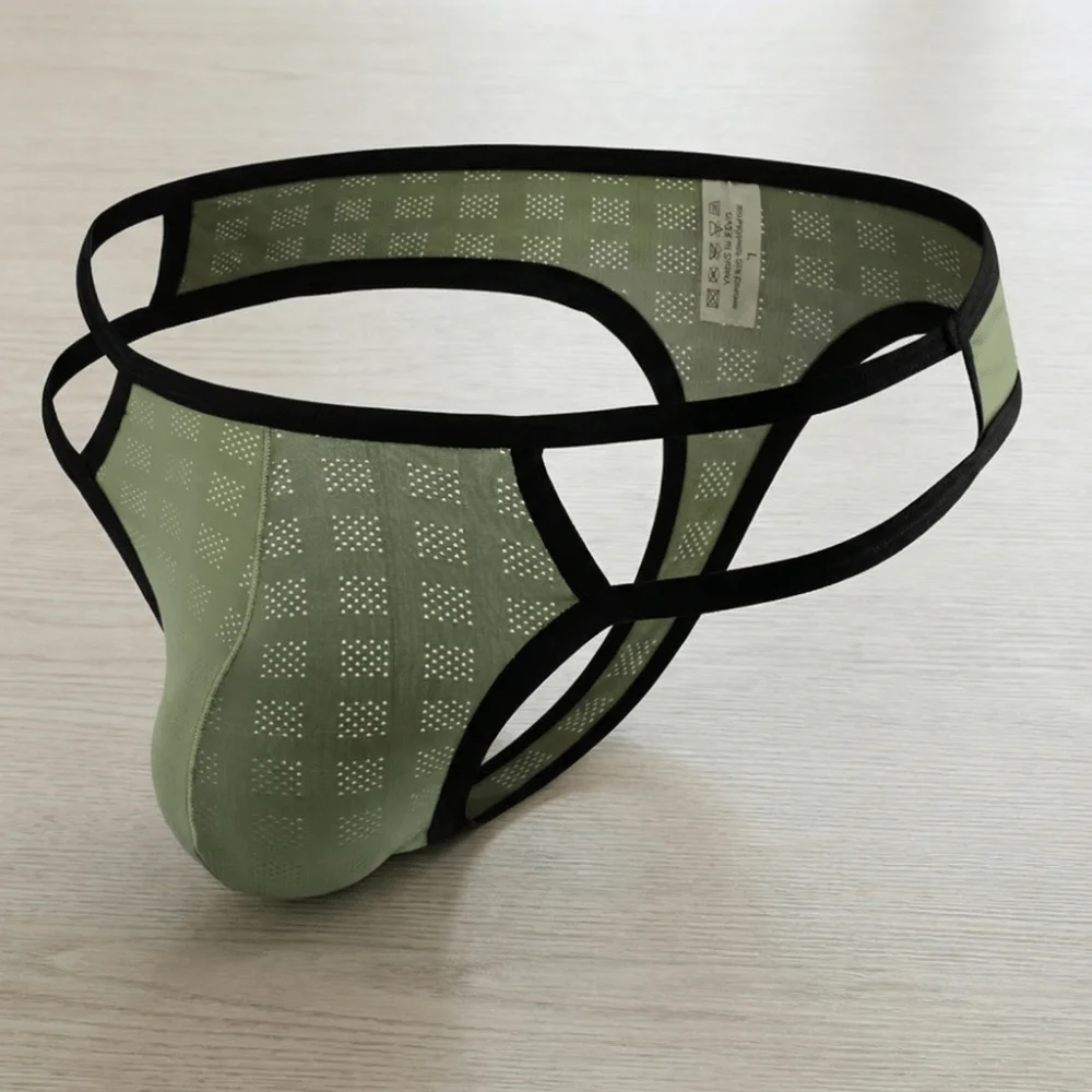 

Дышащие мужские стринги с перфорацией, ультратонкие трусы, мужское нижнее белье с низкой посадкой, сетчатые трусы для лета