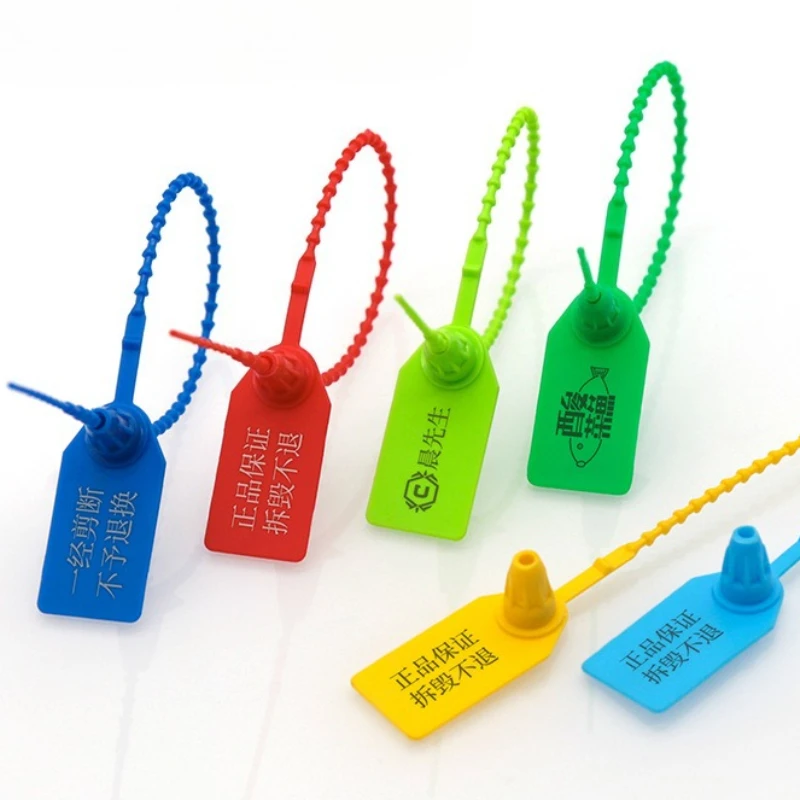 200PCS Custom LOGO Disposable Plastic Security Seals Clothing Hang Tags VOID Labels for Clothes Shoes