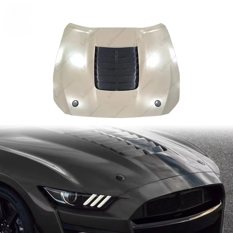 forFactory Directly Price GT500 Style Aluminum Engine Hood for Mustang 2018-2020 Auto Parts Engine Bonnet