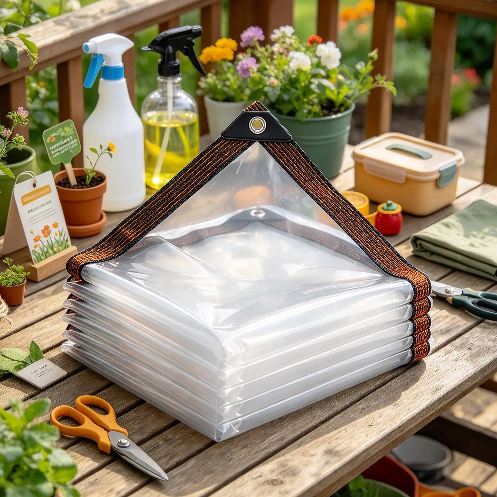 Heavy Duty Clear Tarp Rainproof Transparent Tarpaulin With Grommets Enclosure Clear Tarp For Pavilion Garden Patio Greenhouse