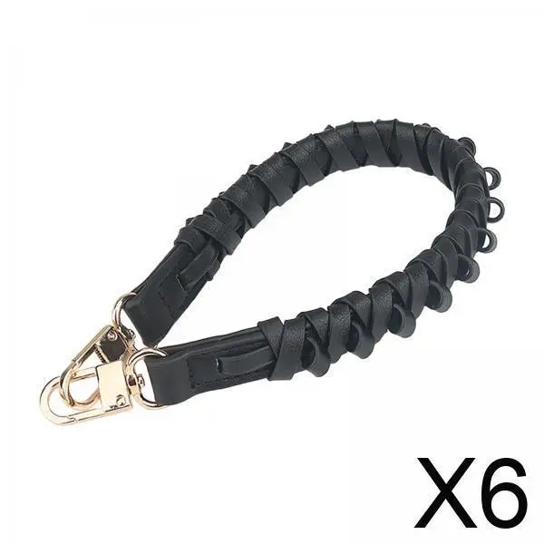 

6x Replacement Strap for Handbag Handle with PU Leather And Braided Design