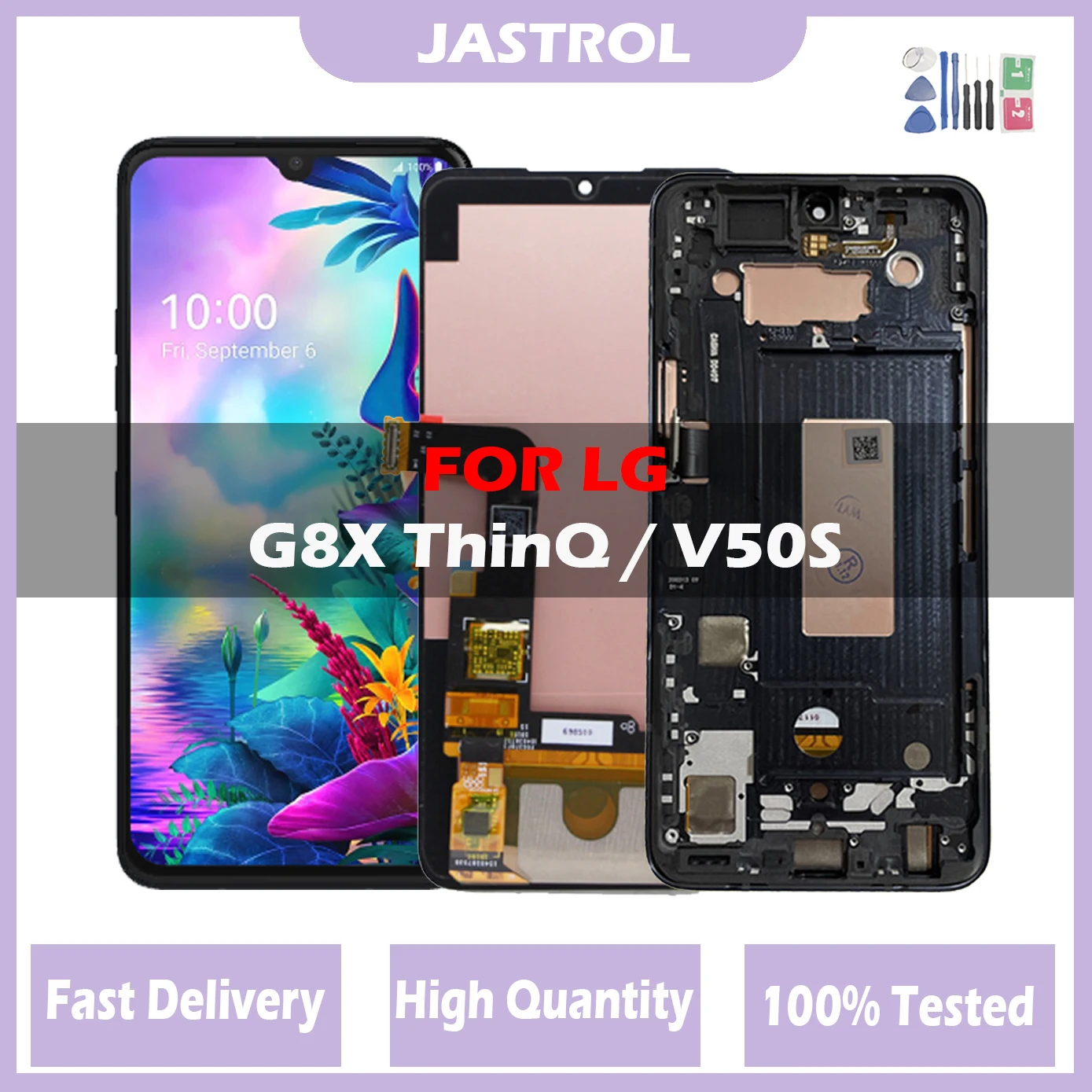 

Original OLED For LG G8X ThinQ V50S LMG850EMW / LM-G850 / LM-V510N Touch Screen Digitizer Assembly Replacement With Frame