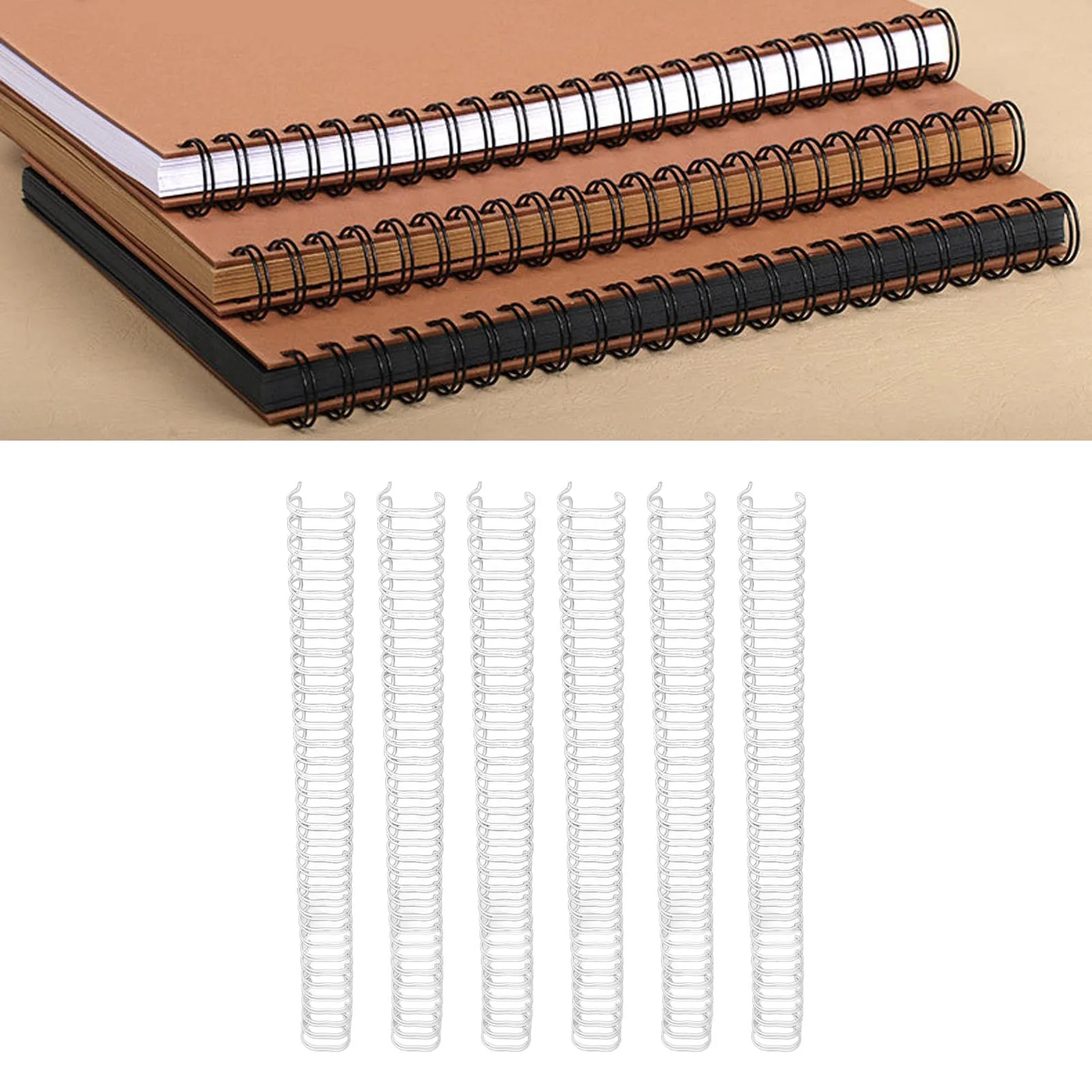 100PCS A4 Binding Wire 1/2in Diameter 34 Double Loop 3:1 Pitch Nylon Coated Iron Wire Binding Spine Wire Binding Spine