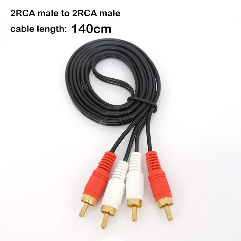 RCA Male to 2 RCA Male connector Cable Dual Stereo Audio Wire Extension Cable AV for DVD TV CD Sound Amplifier W28