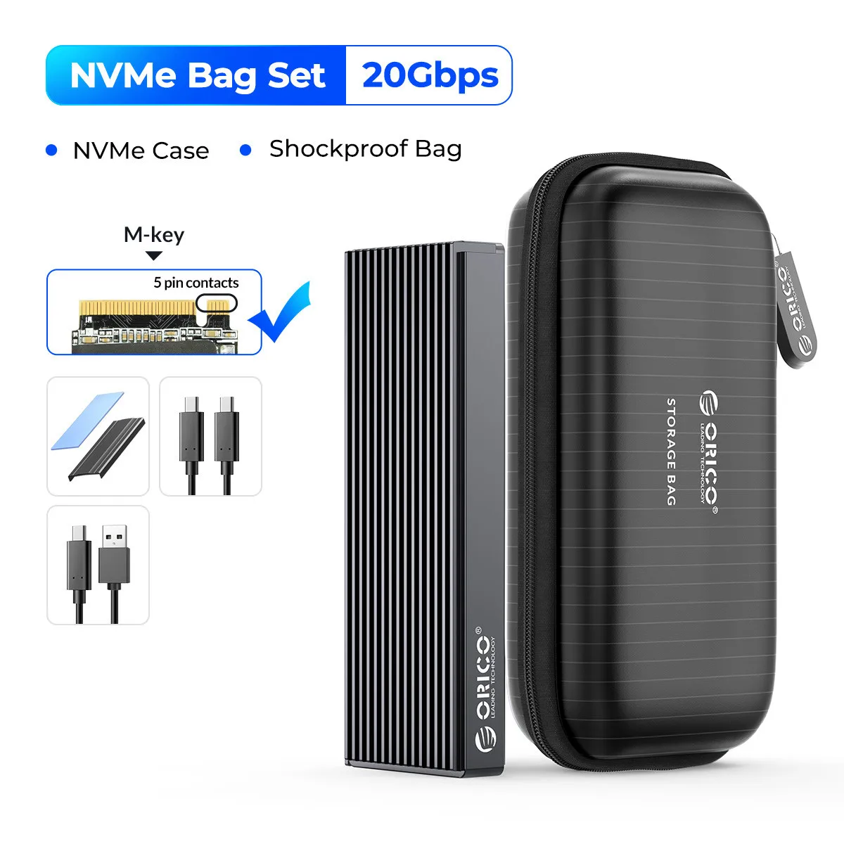 ORICO M.2 SSD NVMe Case USB3.2 Gen2 Type C 10Gbps PCIe SSD Case M
