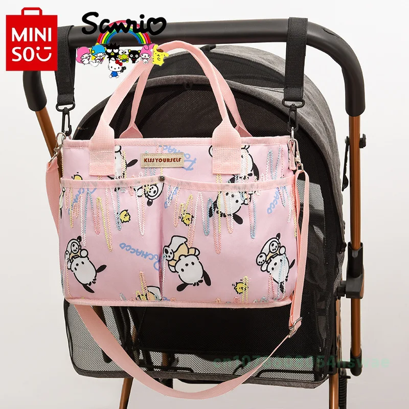 MINISO Big Ear Dog New Portable Baby Bag Multifunctional Fashion One-shoulder Messenger Baby Bag Large Capacity Diaper Bag