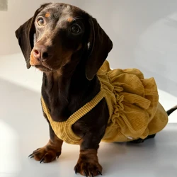Vestido elástico transpirable de verano para perros pequeños salchicha