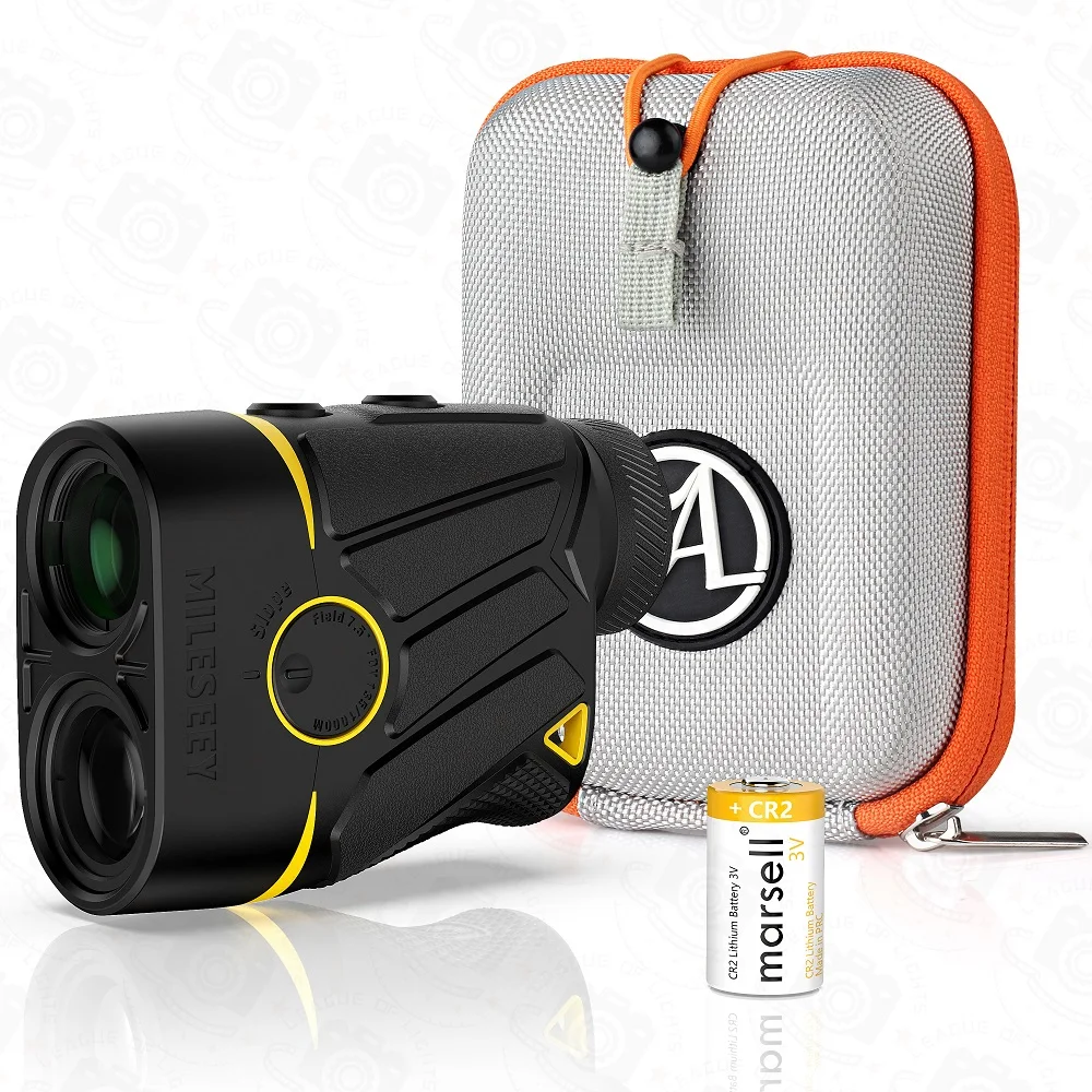 Mileseey PFS1 1000m Golf Rangefinder 7.5 Large Field Red Black Font Switch Vibration Slope Compensation Laser Telescope For