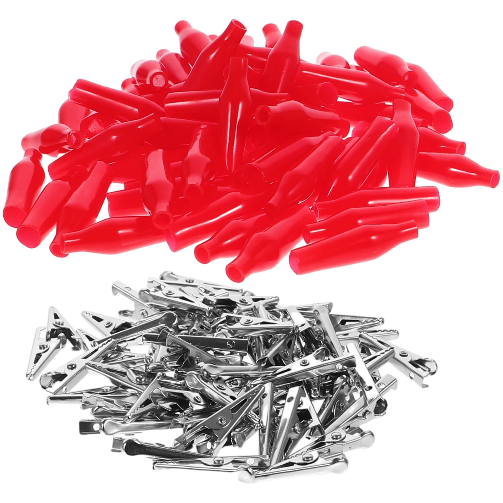 

100pcs Large Red Alligator Clips Wire ganizer Test Leads Electrical Crocodile Clips Mini For Wires Home Automotive Soldering