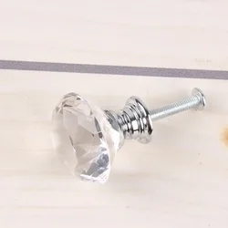 10PCS Diamond Shape Design Crystal Glass Knobs Cupboard Drawer Pull Door Kitchen Cabinet Wardrobe Handles Furniture Hardware