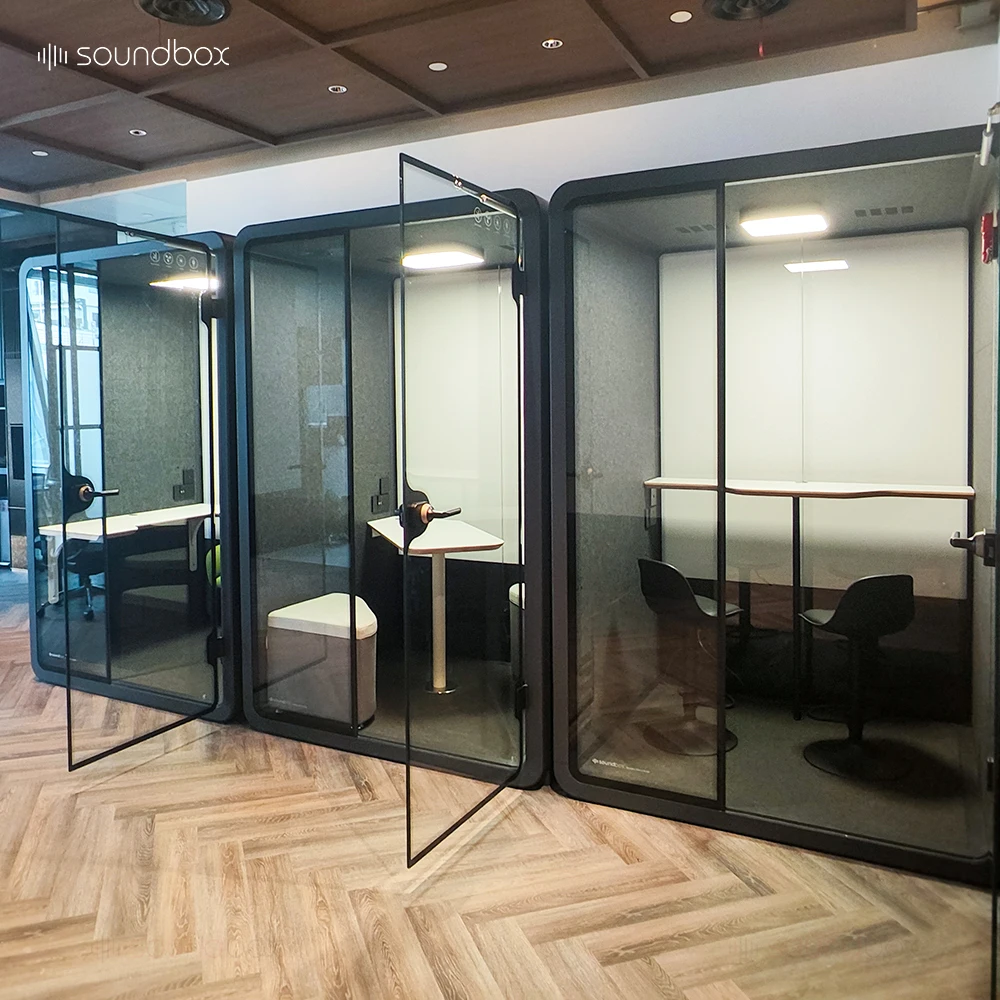 Soundbox Factory Office Sound Proof 1-2 Person Work Pods Acoustic Booth for Sale Sound Portable Meeting Box
