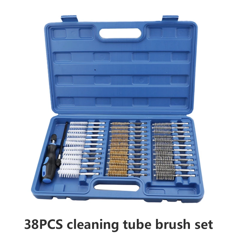 Cleaning & Decarbonising Brush Set Aluminum Alloy Double Handle Tube Brush Cotton Brush Steel Wire Brush Combined Cleaning Tool