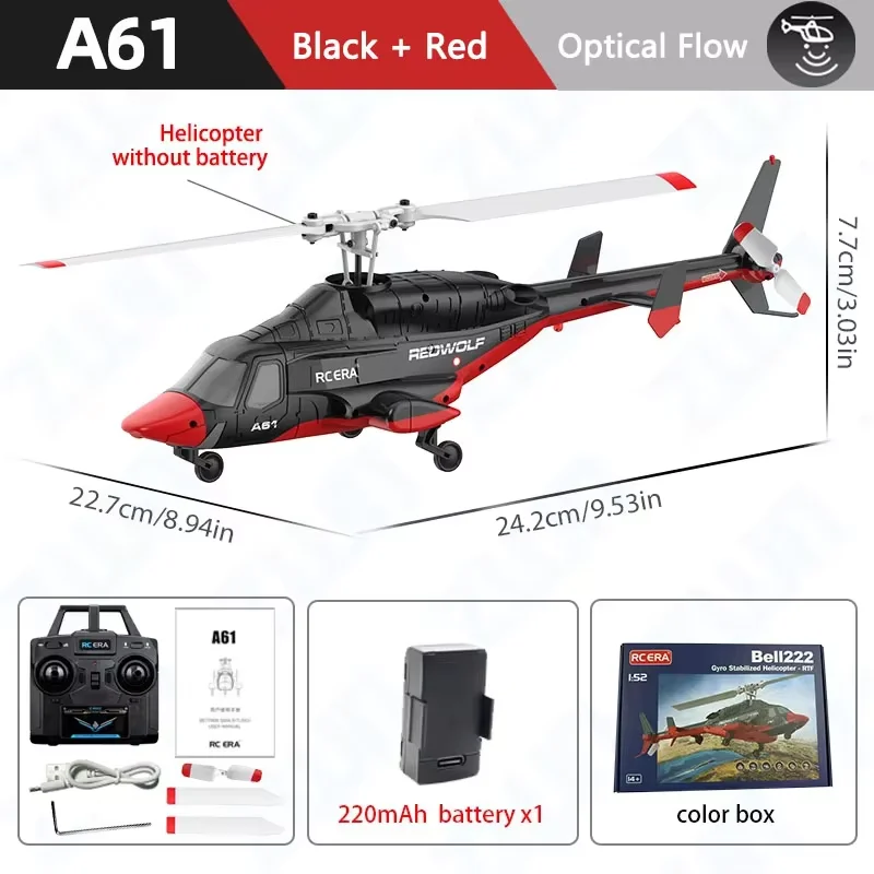 A61 RC Helicopter 2.4G 6-Aixs Gyroscoop 4CH Hoogte Hold Optische Stroom Afstandsbediening Helikopter Speelgoed Voor Kid volwassen