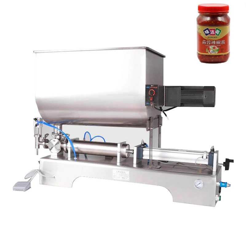 U Shaped Mixing Pneumatic Filling Machine for Shampoo Lotion Cream Milk Olive Oil Paste Filling Machine With Stirring Function