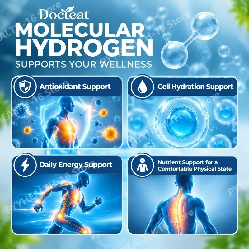 Molecular Hydrogen H2 Tablets with Antioxidant Support and Cell Hydration Daily Energy Support,Turmeric Root Extract 30 Tablets
