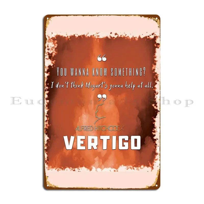 Mozart Won T Help Hitchcock S Vertigo Rockotter cartel de Metal Mural de garaje personaje de cine cartel de estaño