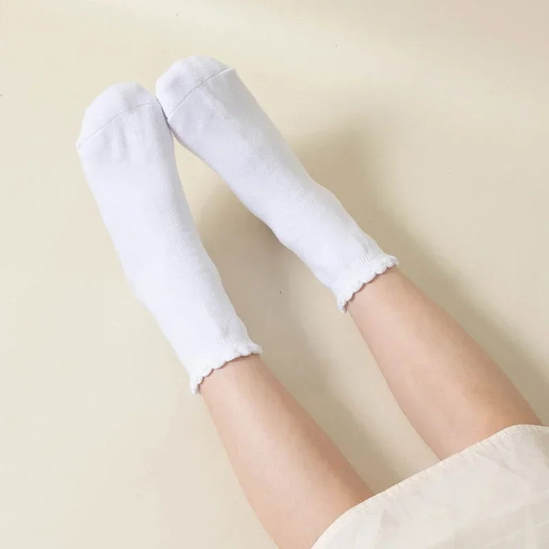 1-12Years Children Spring Summer Girls White Socks Cotton  Autumn Thin Breathable Student White Socks