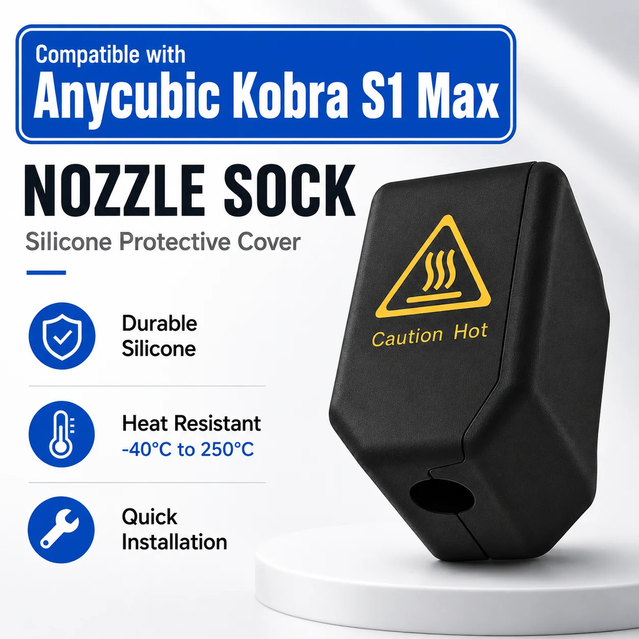 For Anycubic Kobra S1 Max Nozzle Silicone Sock Printhead Protective Cover Hotend Silicone Sleeve Kobra S1 Max Combo Accessories
