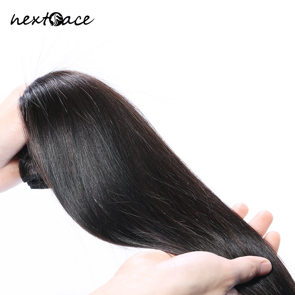 NextFace 10A Grade Brazilian Hair Straight Hair Bundles Natural Color Human Hair Bundles 10-40 inch Remy Hair Weaves For Sale