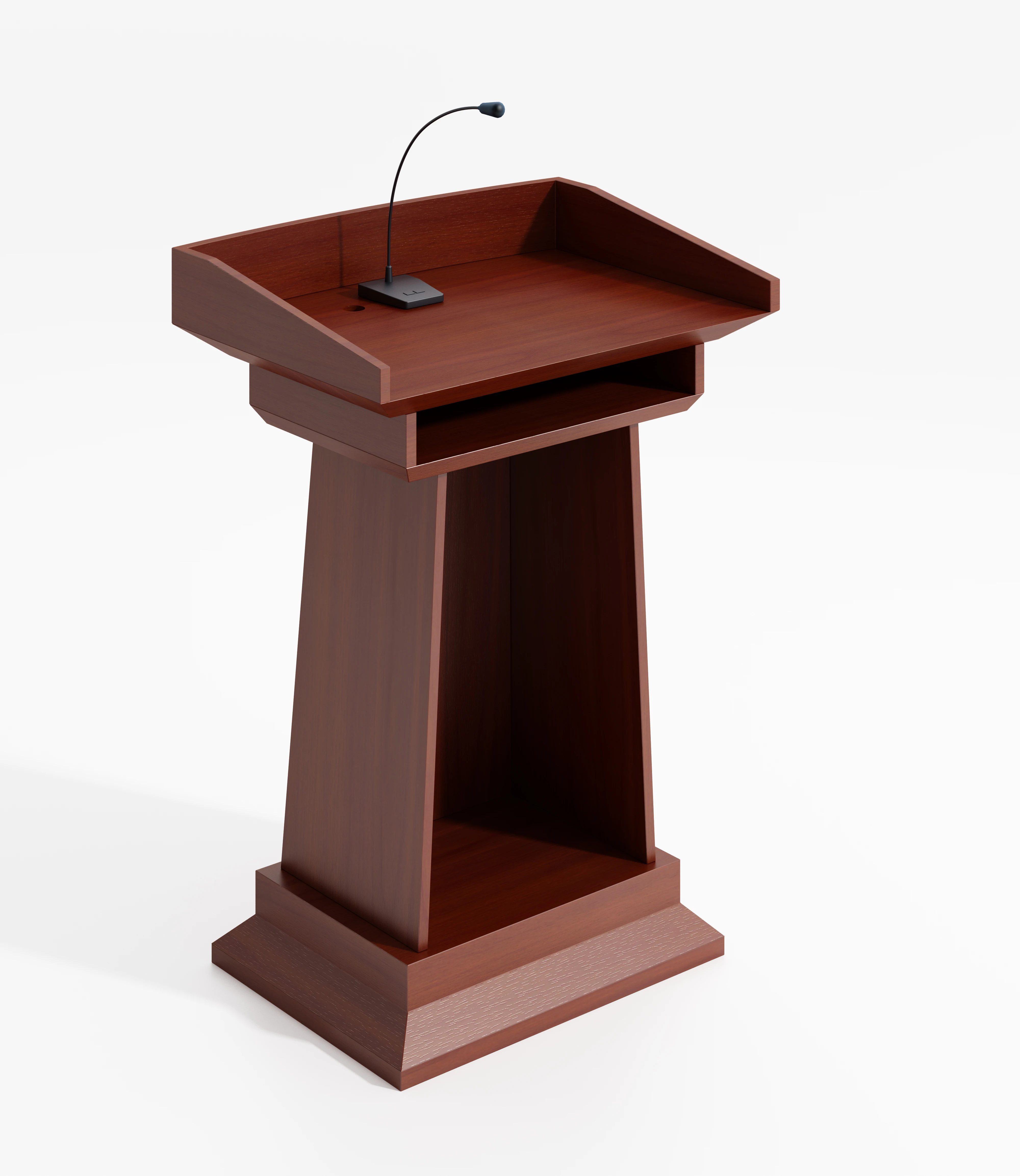 Hot Sale Wooden Movable Podium Stand With Compartments For Meeting