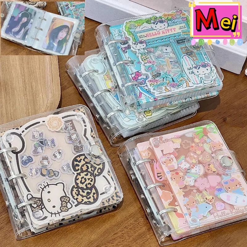 귀여운 고양이 스윙 A8 루즈 리프 클립 3인치 셀러브리티 카드 앨범 20 내지 DIY 아크릴 보관 카드 앨범 휴일 선물