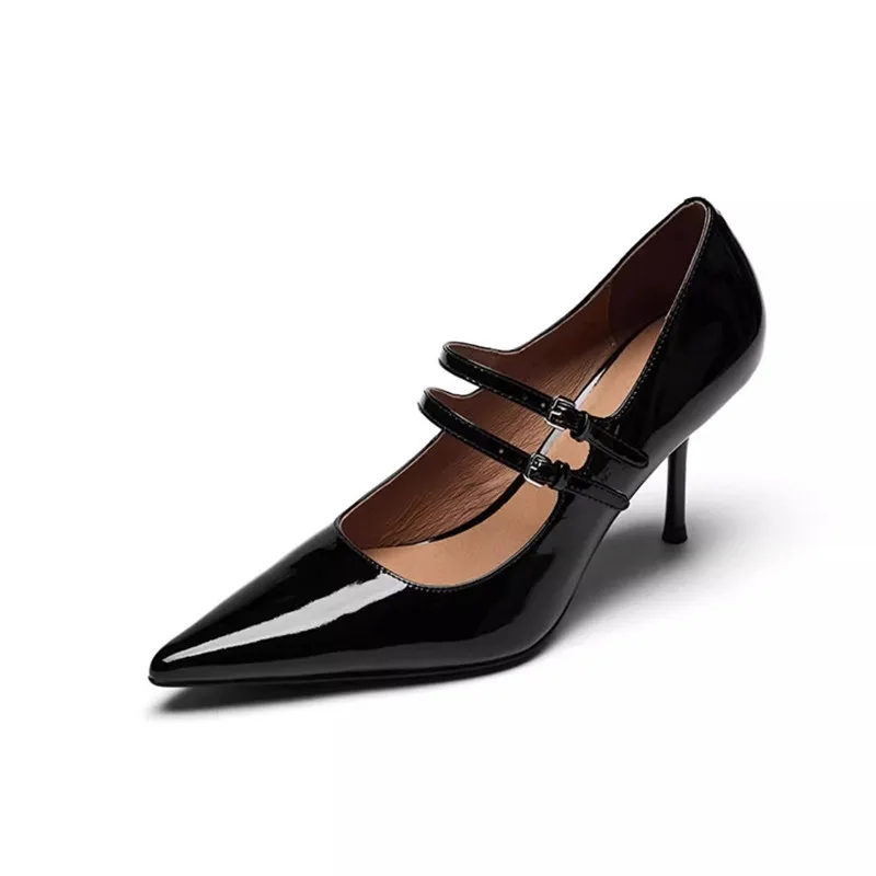 

Новые женские туфли на высоком французском каблуке с острым носком и неглубоким носком, 2025 г.