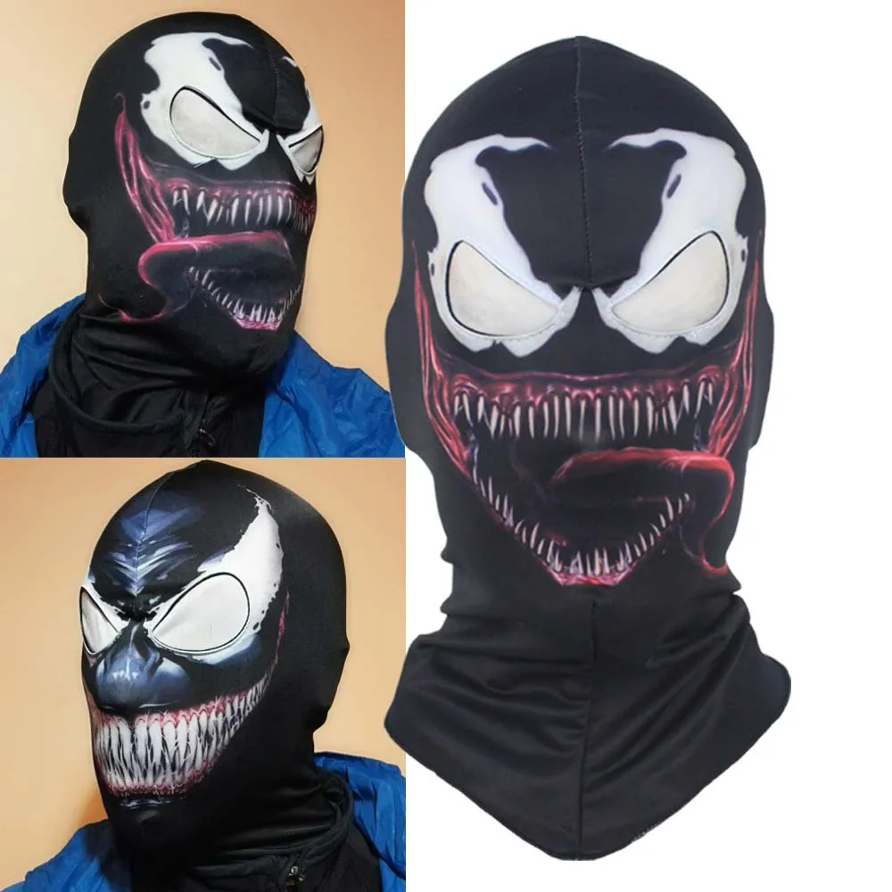 Venom Balaclava Mask Cosplay Outdoor Superhero Motorcycles Riding Skull Face Shield Halloween Party Dress Up Costume Props