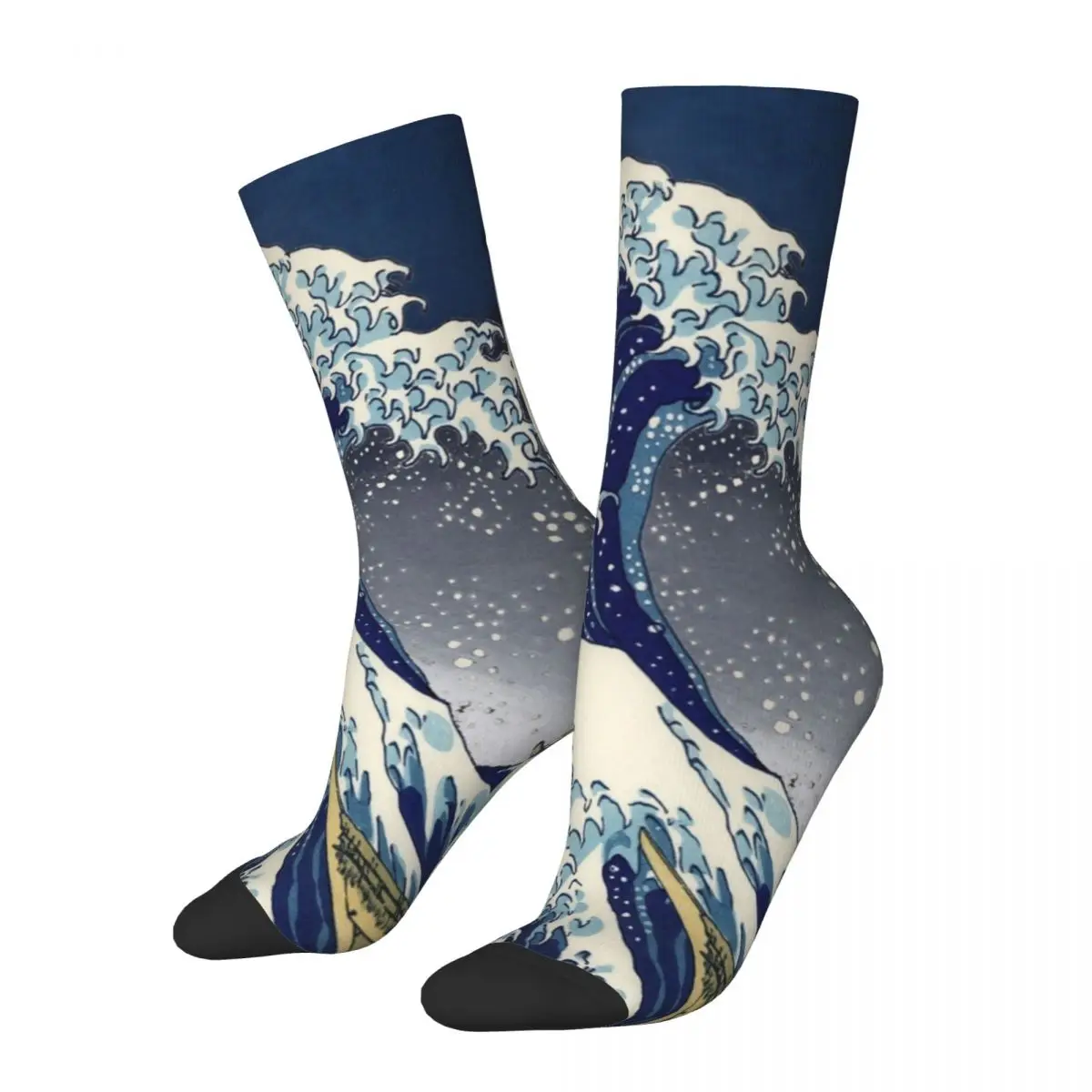 

Great Wave Kanagawa Night Socks Harajuku Super Soft Stockings All Season Long Socks Accessories for Unisex Birthday Present