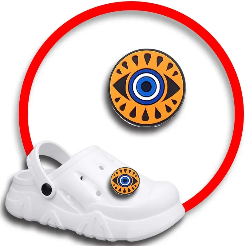 Oog Symbool Schoen Bedels Voor Crocs Sandalen Vrouwen Klompen Spelden Schoen Decoraties Accessoire Mannen Badges Meisjes Kids Schoenen Accessoires