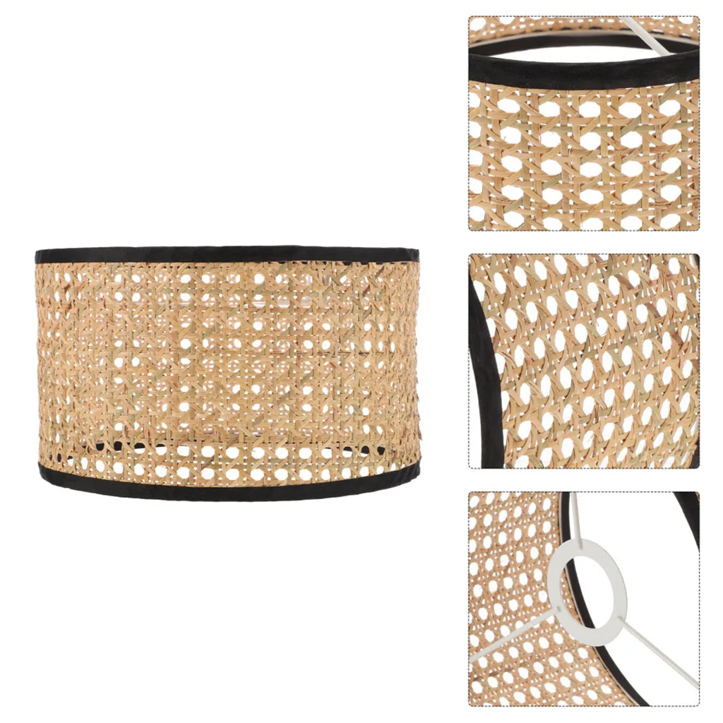 Lightshade Rattan Weaving Lamps Cover Rustic Style Table Lamp Shade Home Decoration Natural Modern Light Accessories