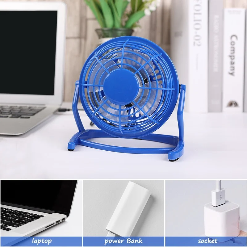 Universal USB Silent Fan for Office Home PC Laptop Notebook Macbook Summer Cooling Fan Rotatable Mini USB Fan with 4 Blades
