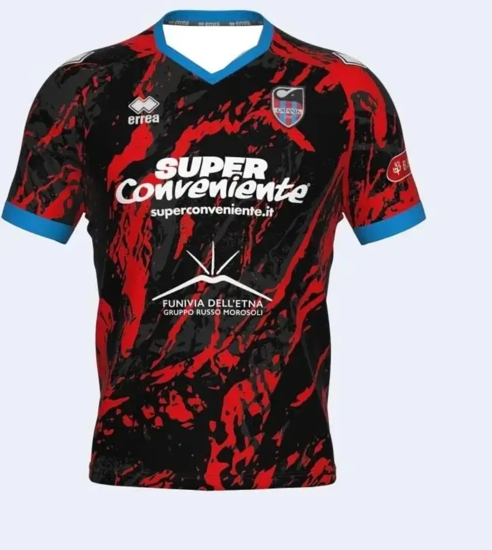 Camisa Esportiva Masculina Catania Club Estilo Flow Impressa em 3D para o Verão, de Secagem Rápida, Respirável, Elástica, Confortável e Absorvente de Suor