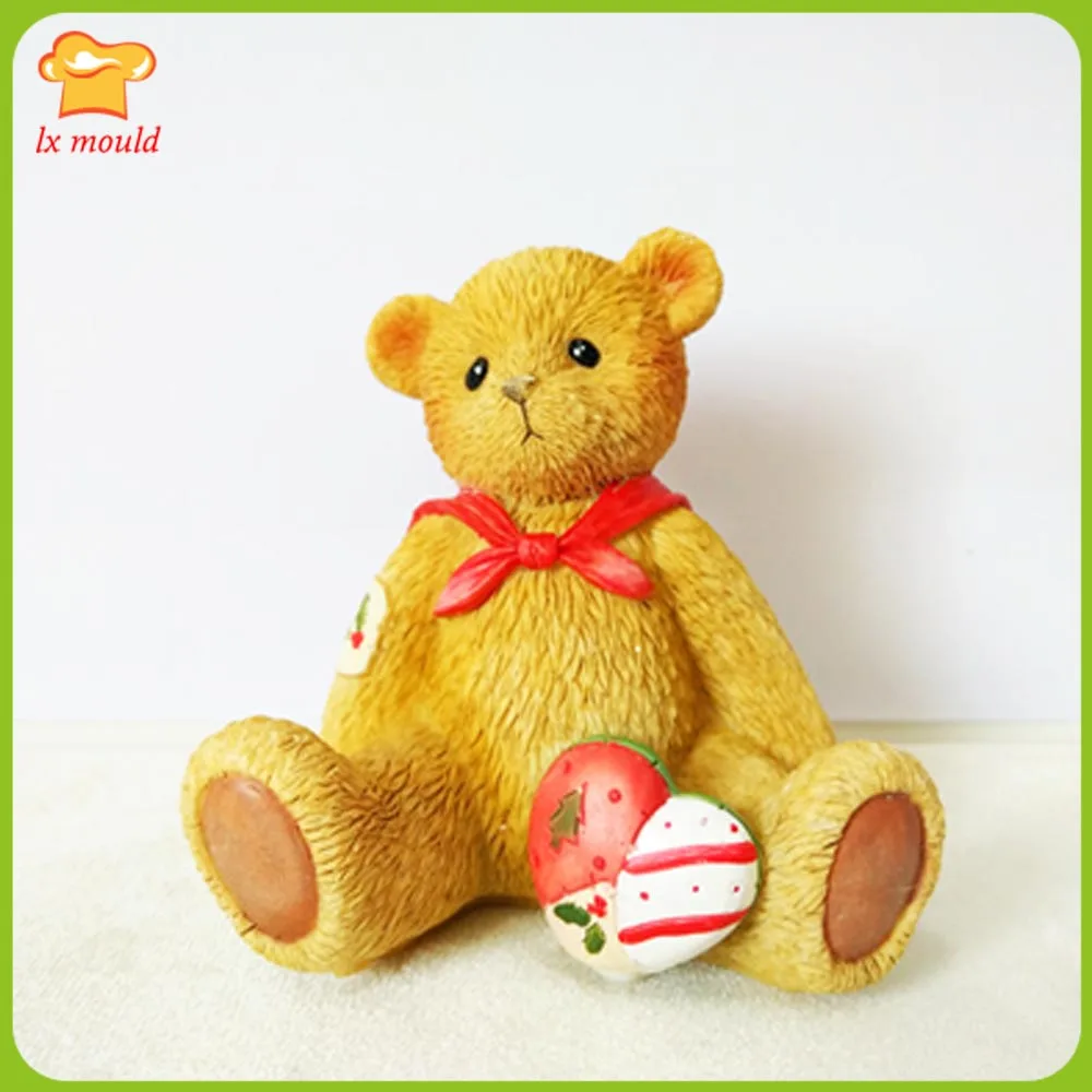 3D Bear Silicone Candle Mold - Resin Plaster Chocolate Kitchen Baking Pastry Decoration Tool for Household Use