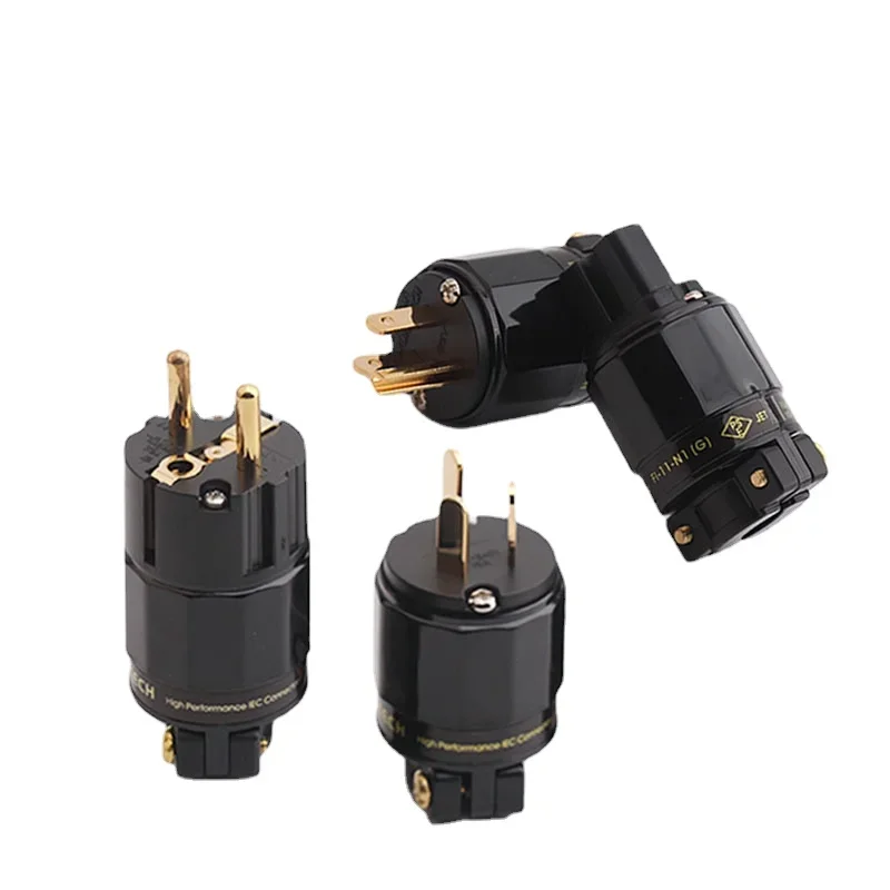 HiFi Audio Adapter Furutech EU & AU & US Plug 24K Gold Plated AC Power Cable C13 IEC Connector