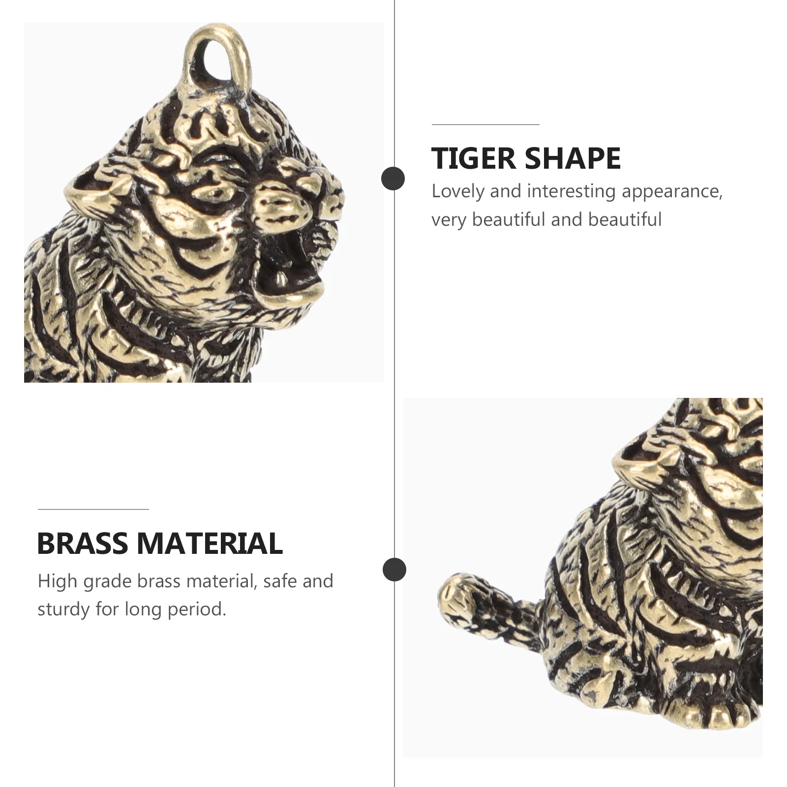 5 Pcs Key Chain Tiger Keychain Keychains Brass Craft Hanging Decor Enamel Charms Jewelry