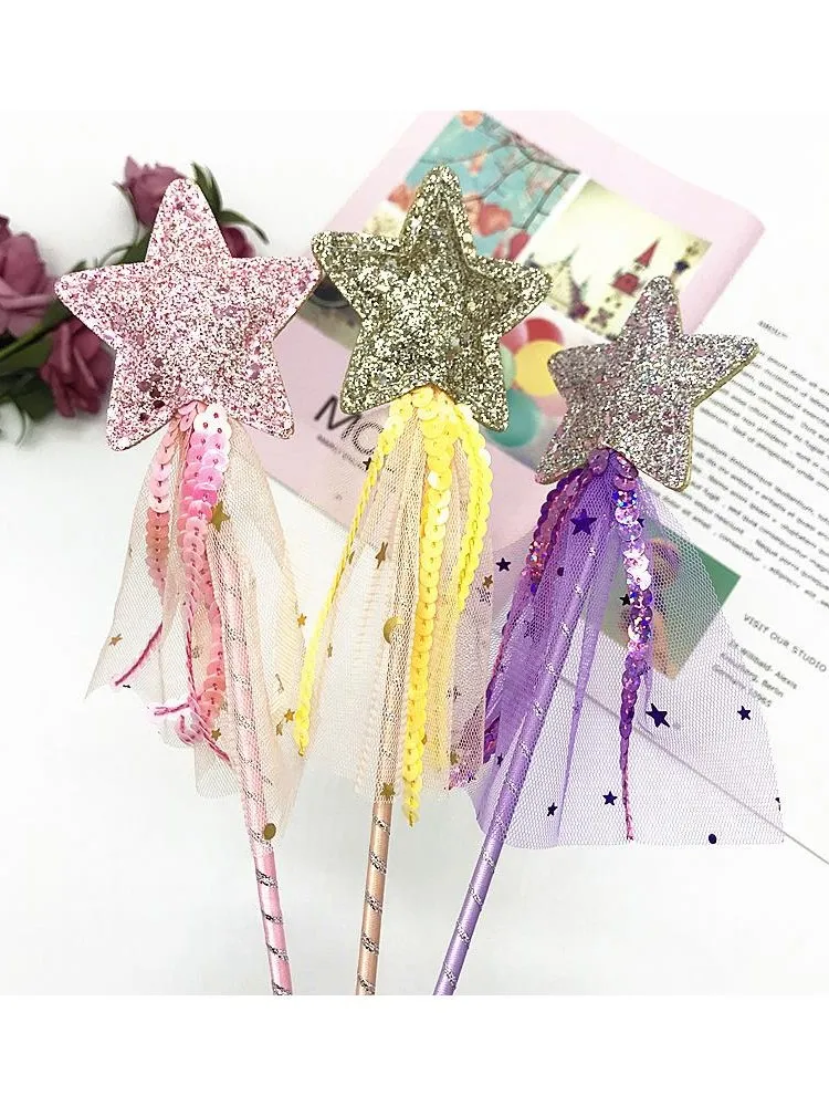 Baguette féerique onirique à cinq branches pour enfants, accessoire de Cosplay princesse pour cadeau de fête d'anniversaire, Halloween