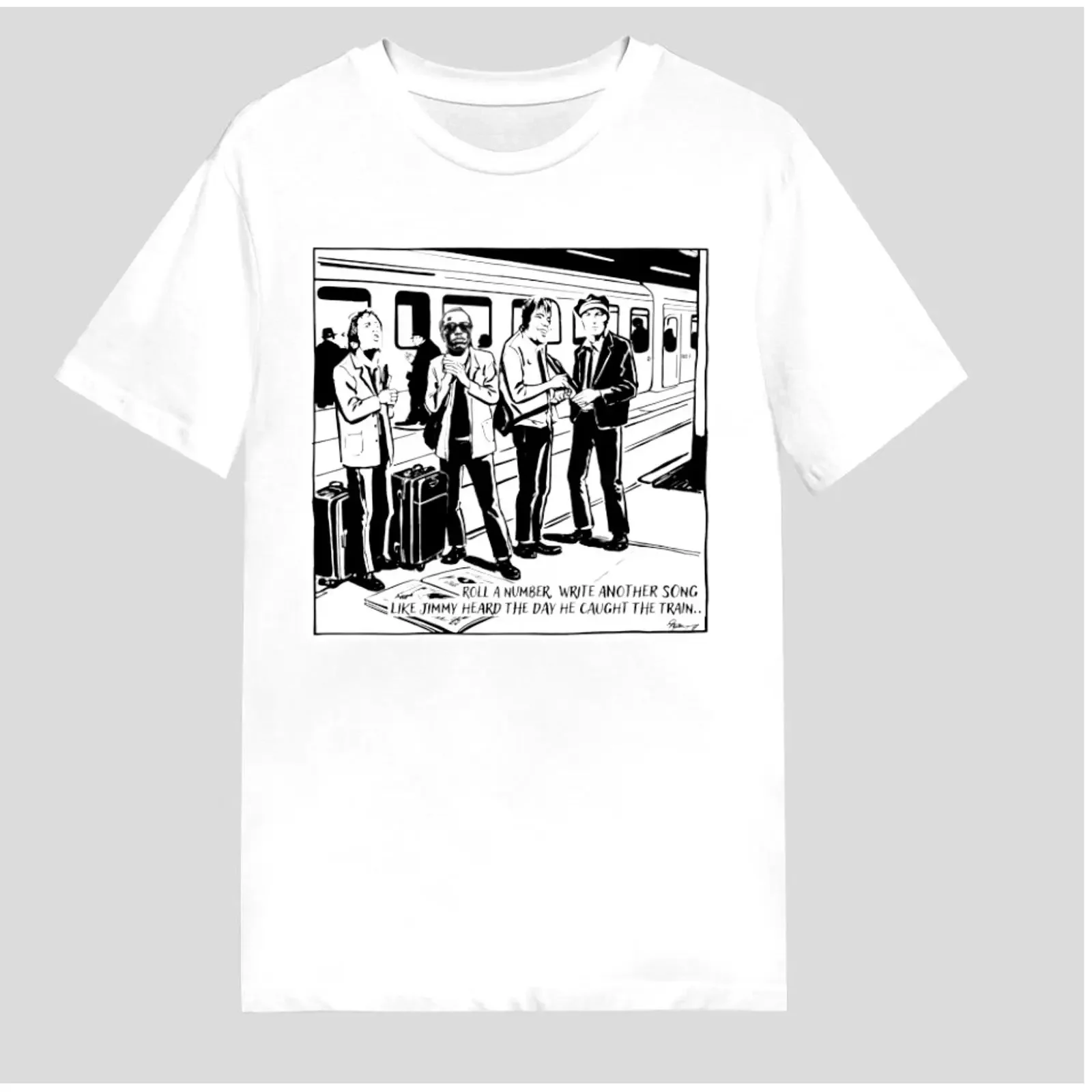 Ocean Colour Scene t shirt day we caught the train vintage Washed Stylish homme Breathable Top For Everyday Wear Comfortable