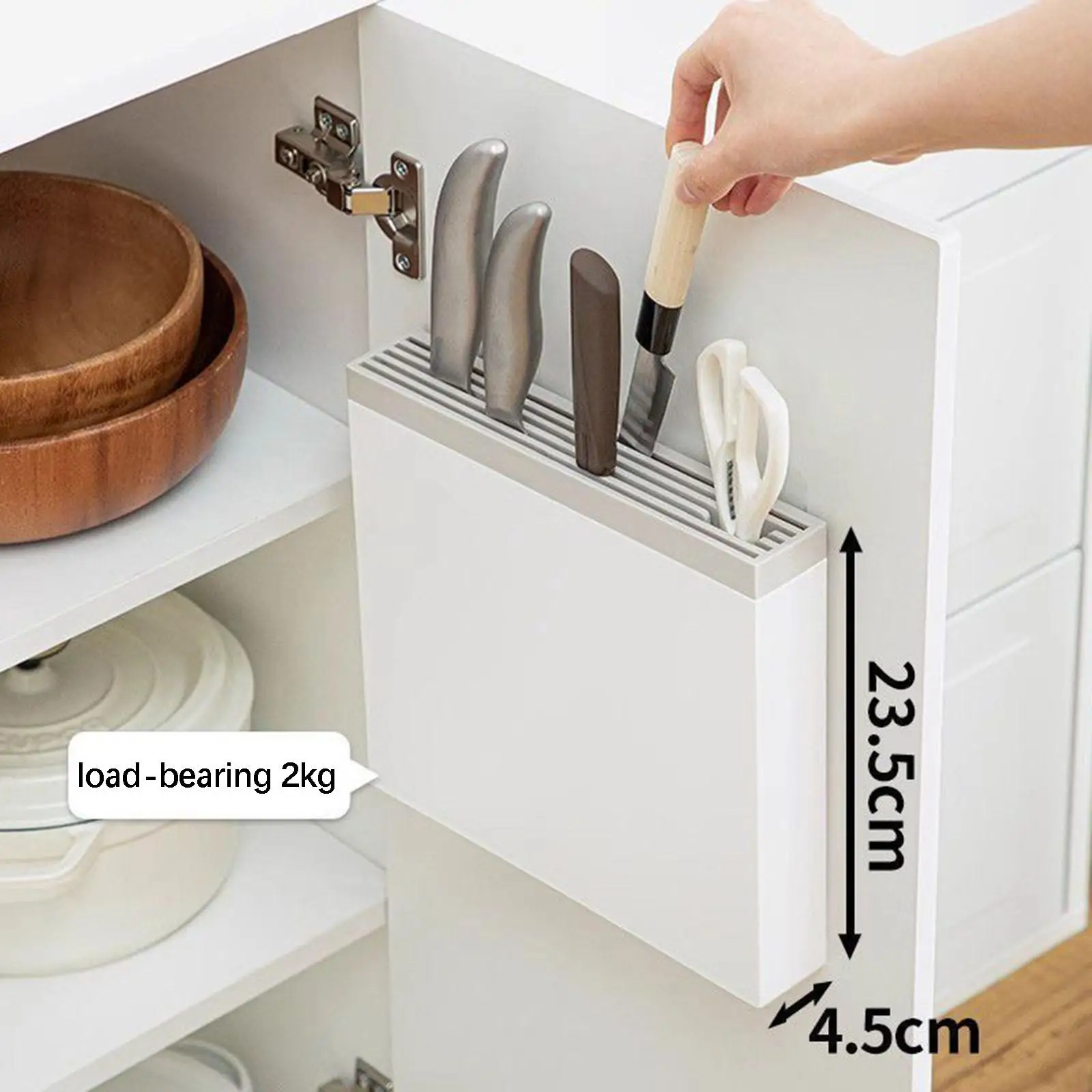Kitchen Knife Holder Knife Block Organization with Slots Easy Cleaning Knives Rack Organizer Japanese Display