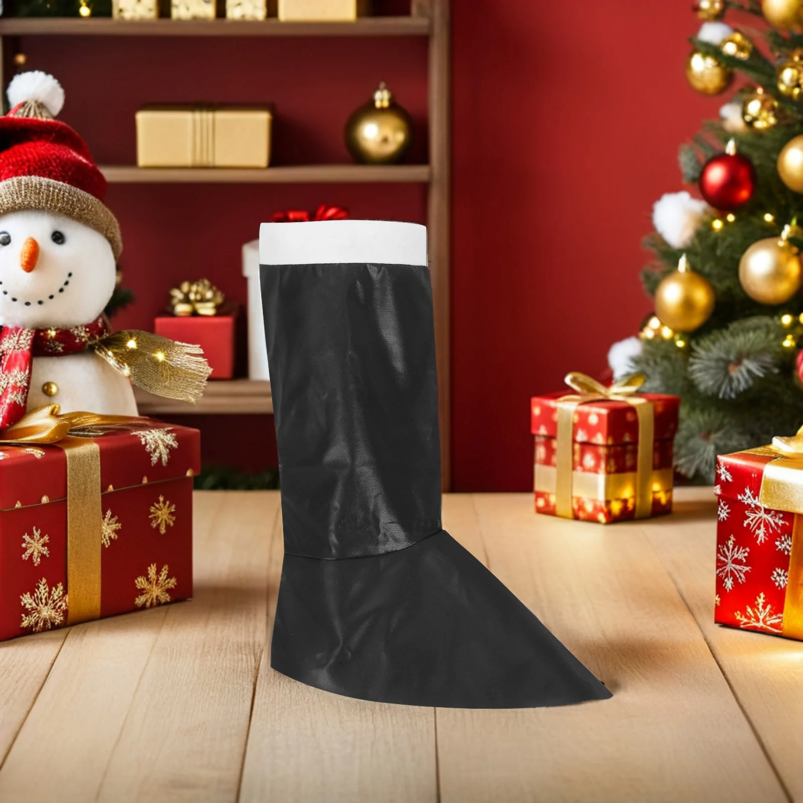 

1 Pair Boots Cover Knee-High Pu Christmas Costume Shoe Santa Claus Knee-High Boots Cover Props Cosplay Outfits